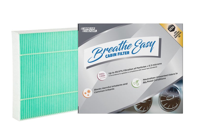 SPEARHEAD فلتر كابينة Spearhead HEPA Breathe Easy Cabin، ترشيح يصل إلى 99.97% لجزيئات 0.3 ميكرون مع عدم تقليل تدفق الهواء (BE-668H) - Image 1